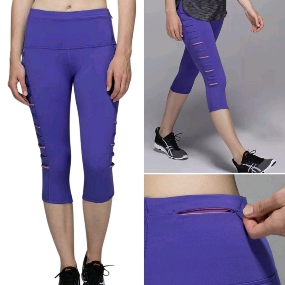 Lululemon Iris Flower 17" Breezy Crop Size 6 - Picture 11 of 14